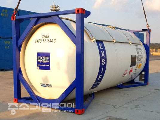 한국LPG충전업협동조합이 LPG직수입을 위해 검토중인 LPG ISO탱크의 모습.