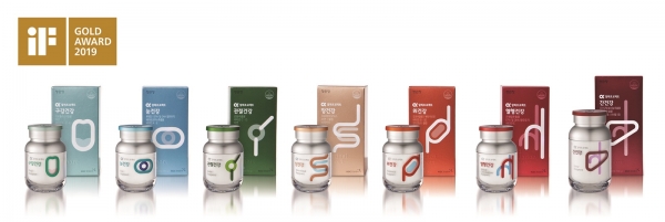 KGC인삼공사의 프리미엄 건강기능식품 브랜드 ‘알파프로젝트’가 ‘2019 iF 디자인 어워드'에서 패키지 디자인 부문 ‘금상'을 수상했다. [KGC인삼공사]