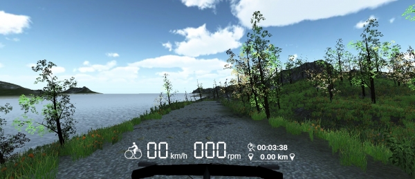 자전거에 부착한 후 VR로 보면 이와 같은 화면을 볼 수 있다. 사진은 VR 자전거화면 캡쳐