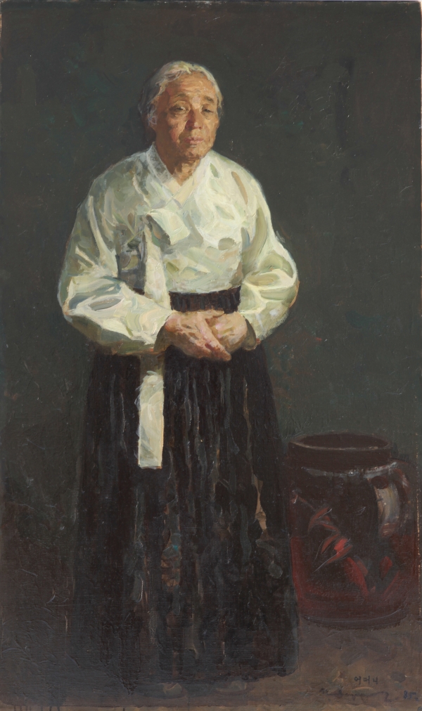 변월룡, 어머니 Mother, 1985, 캔버스에 유채 Oil on canvas, 119.5×72cm