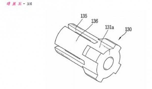 형상기억 스프링이 내장된 썬파워 프리미엄의 핵심 특허의 도면.
