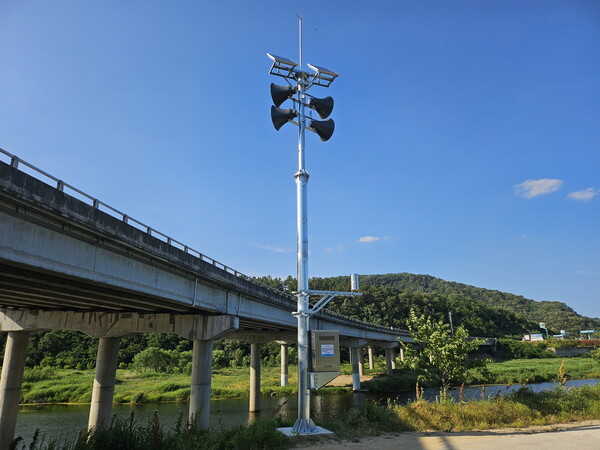 화진티엔아이의 홍수예측경보시스템이 설치된 지방 하천의 모습. 